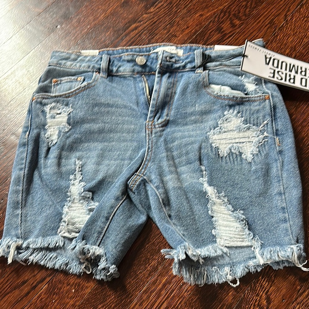 Almost Famous Blue Distressed Denim Shorts